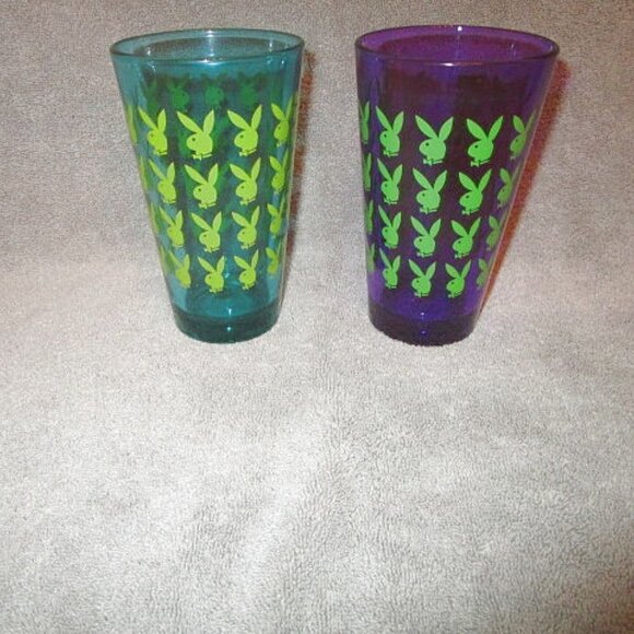 SET Of 2 PLAYBOY BUNNY Highball GLASSES Club TALL Mid Century Modern VINTAGE - Picture 2 of 7